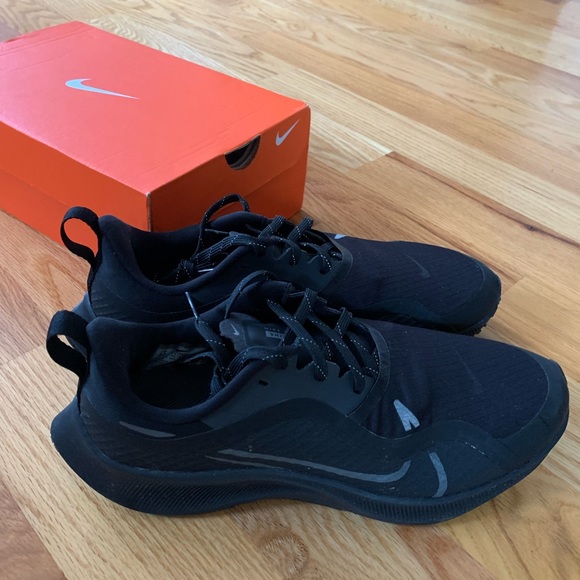 Nike pegasus 37 shield 8.5 blackout winter reflective logos running sneakers - Picture 13 of 16